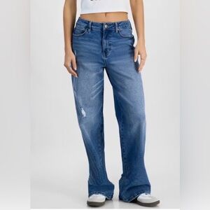 Celebrity Pink Relaxed Distressed Blue Jeans